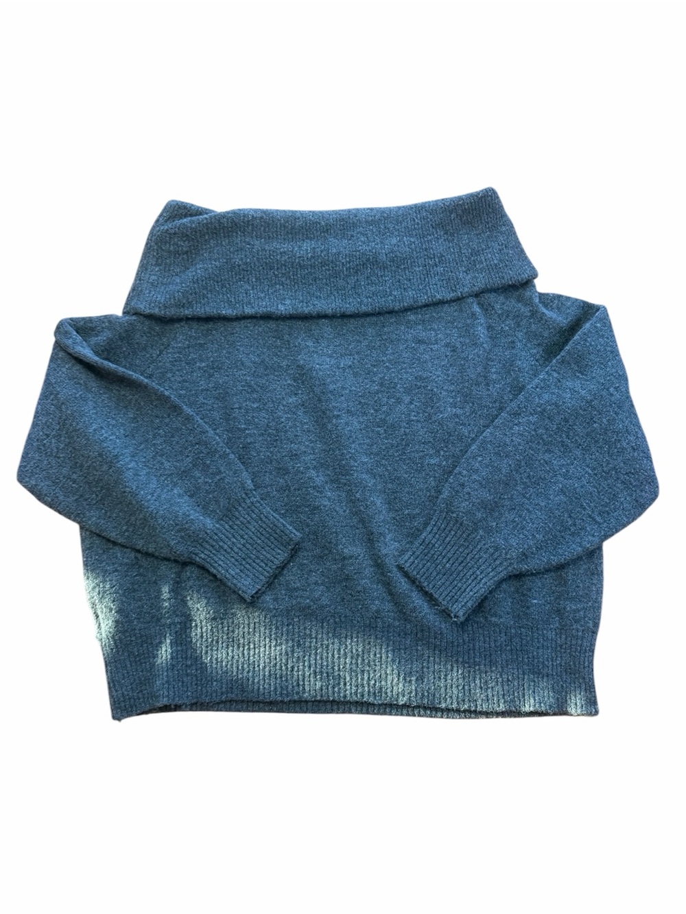 H&M Grey Off-the-Shoulder Cowl Neck Knit Sweater Medium